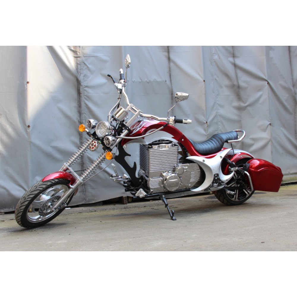 Электромотоцикл GreenCamel Chopper C200, 72V 3000W R15 Красный 2